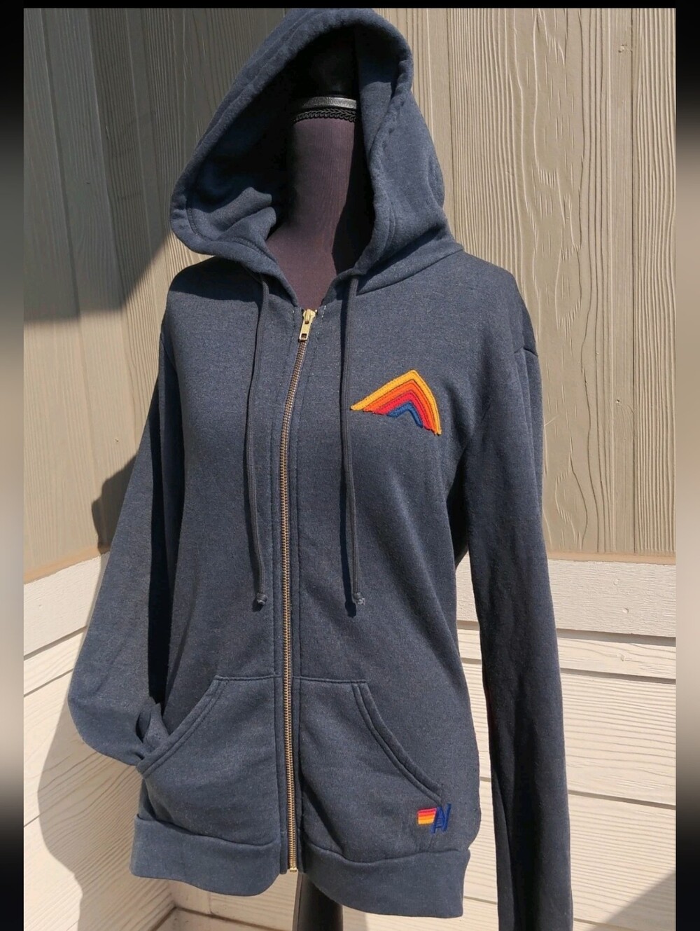 Aviator Nation Size M Mountain Stitch Zip Hoodie